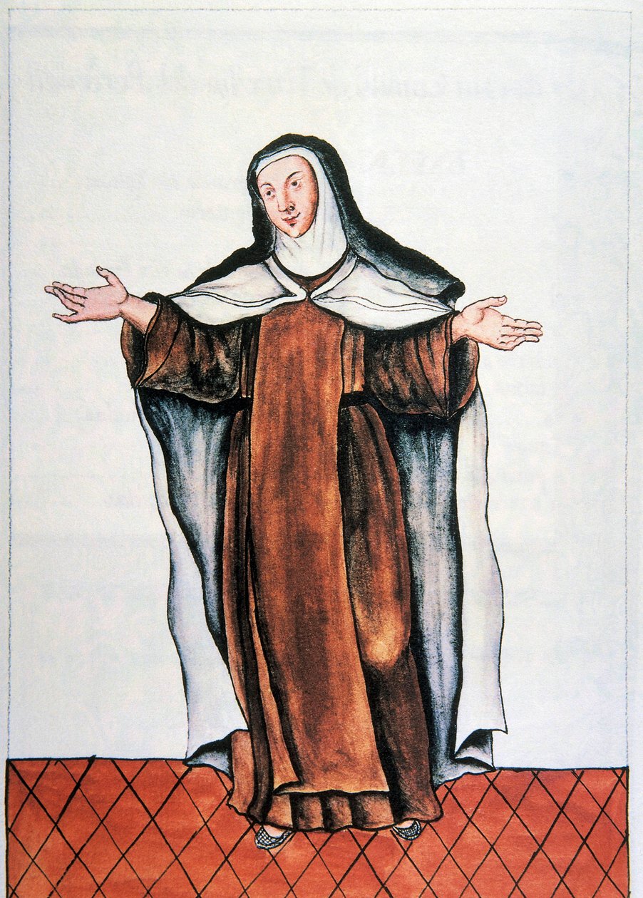Alltagsleben und Bräuche in Peru: „Karmelitin“ Aquarell aus dem Buch „Trujillo del Peru“ von Baltasar Martinez Companon y Bajanda, Bischof von Trujillo (1782-1785). 18. Jahrhundert Madrid. Biblioteca del Palacio Real von Unknown artist