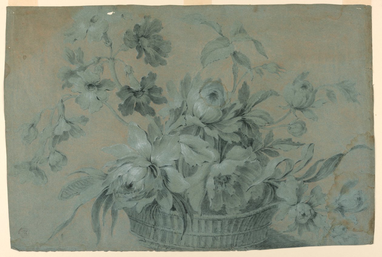 Entwurf für ein Blumenkorb-Motiv von Unknown artist