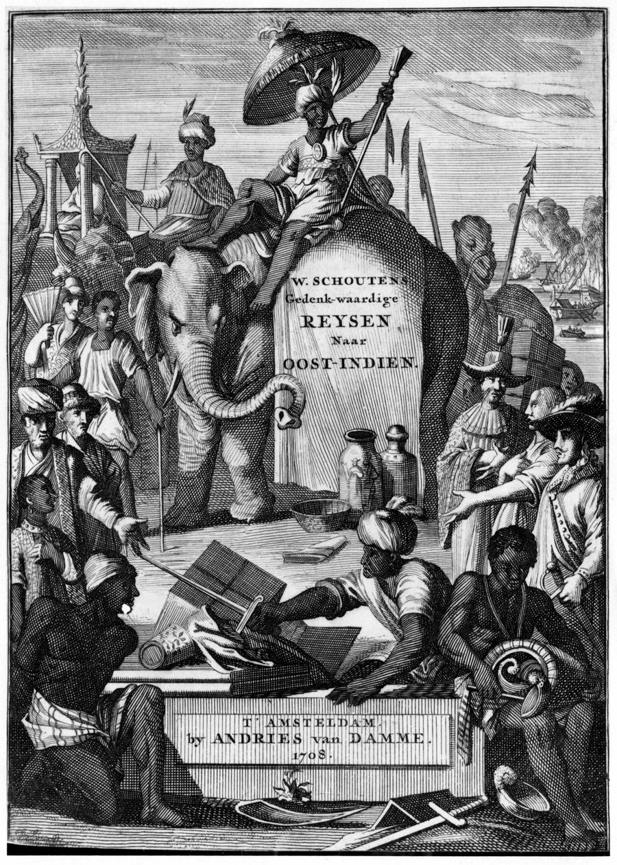 Entdeckungen von Indien: Reisen nach Indien, Frontispiz, von Schoutens von Unknown artist