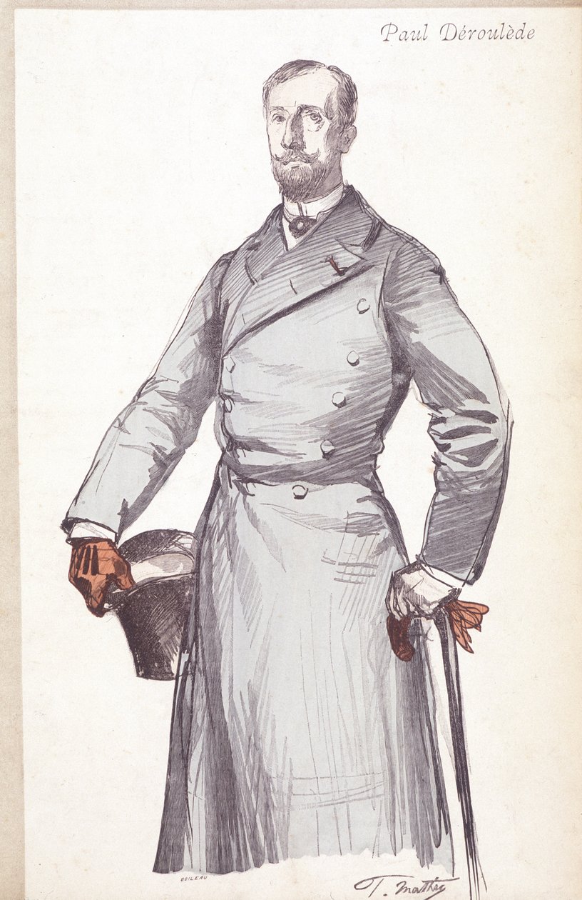 Gravur von Paul Deroulede (1846-1914), französischer Schriftsteller und Politiker, Gründer des Boulangismus, der die Liga der Patrioten gründete von Unknown artist