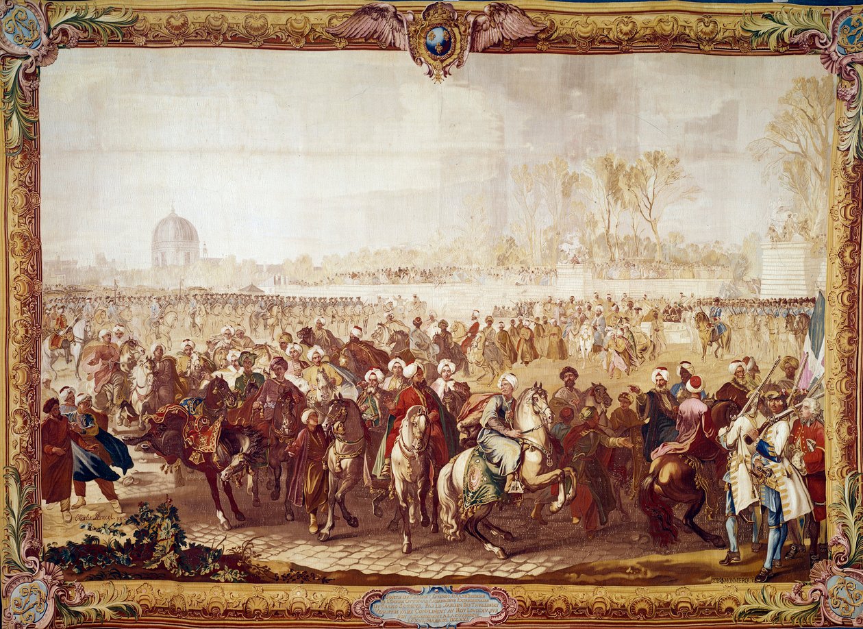 Auszug des türkischen Botschafters Mehmet Effendi aus dem Tuileriengarten nach der Audienz bei König Ludwig XV. am 21.03.1721 von Unknown artist