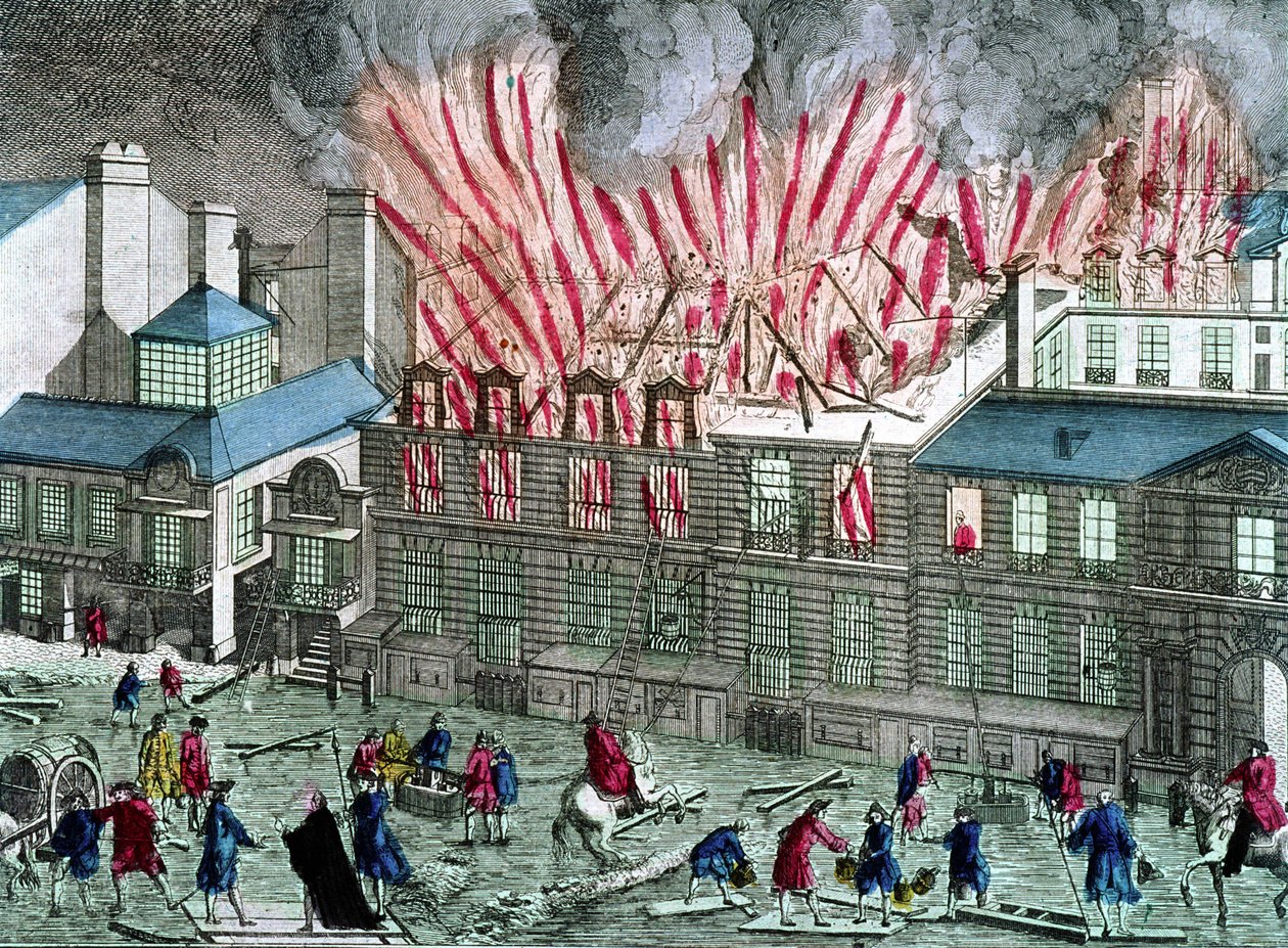 Erstes Feuer der Oper du Palais Royal am 6. April von Unknown artist