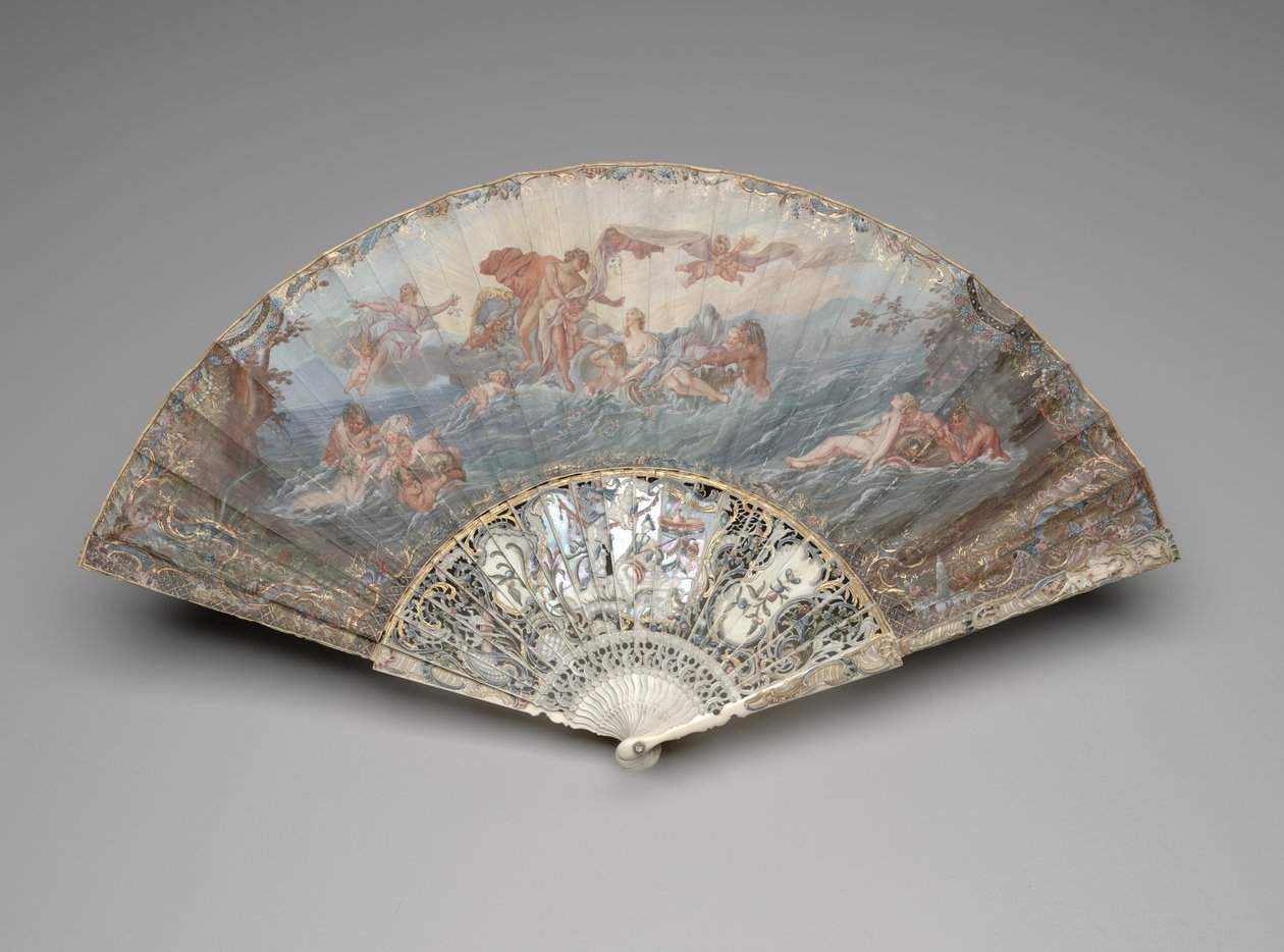 Faltfächer mit "Der Sonnenuntergang," nach François Boucher, nach 1753 von Unknown artist