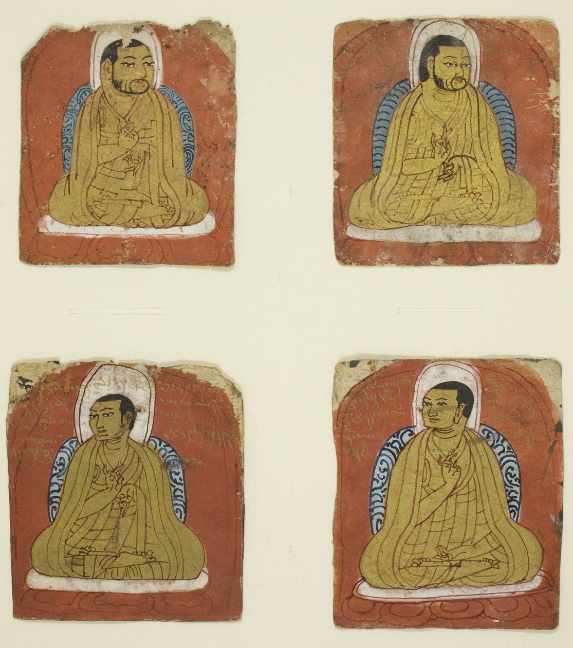 Vier Miniaturporträts von vier Lamas von Unknown artist