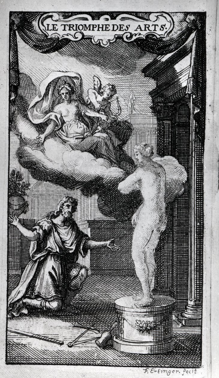 Frontispiz von „Le Triomphe des Arts“ Libretto von Antoine Houdar de La Motte, Musik von Michel de la Barre. 1700 von Unknown artist