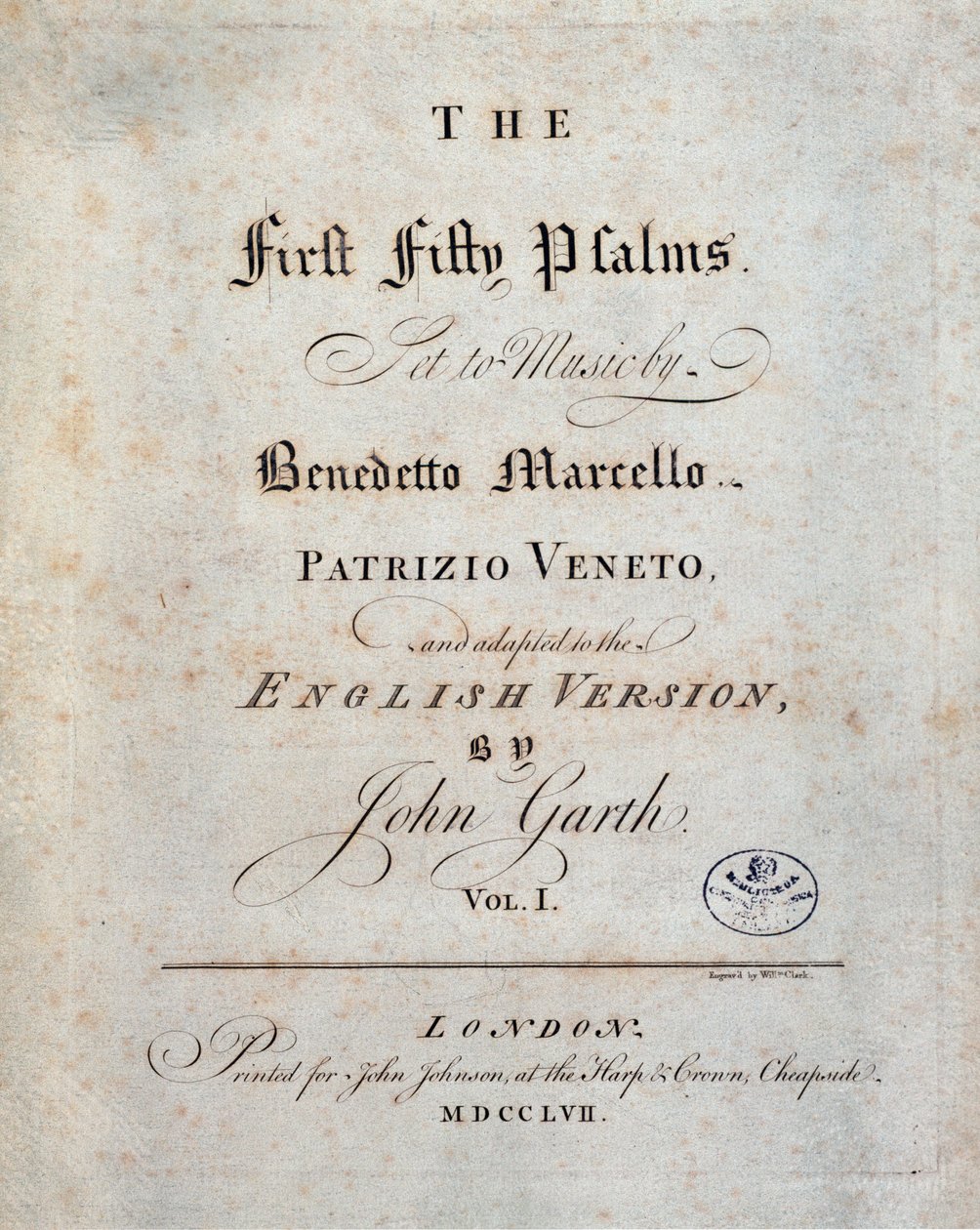 Frontispiz der Einundfünfzig Psalmen von Benedetto Marcello von Unknown artist