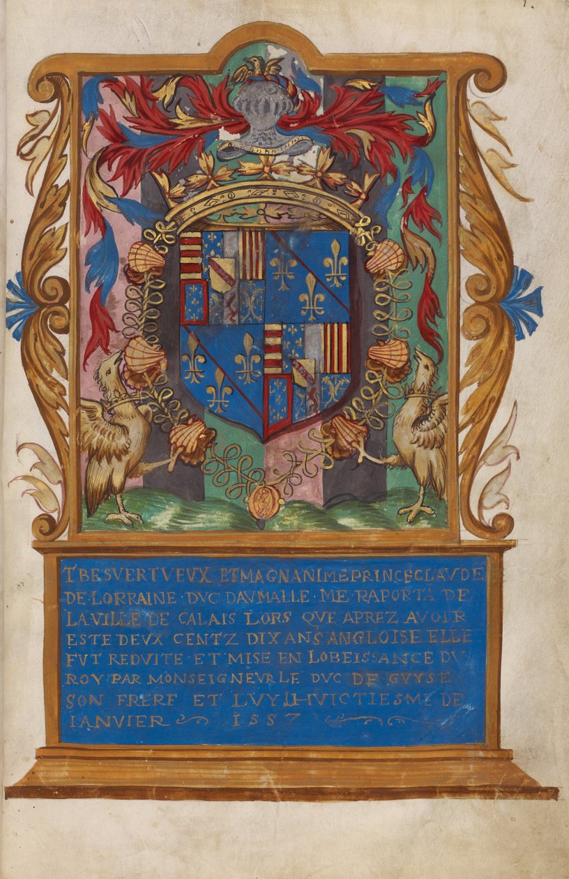 Frontispiz mit Wappen von Claude de Lorraine, Duc d
