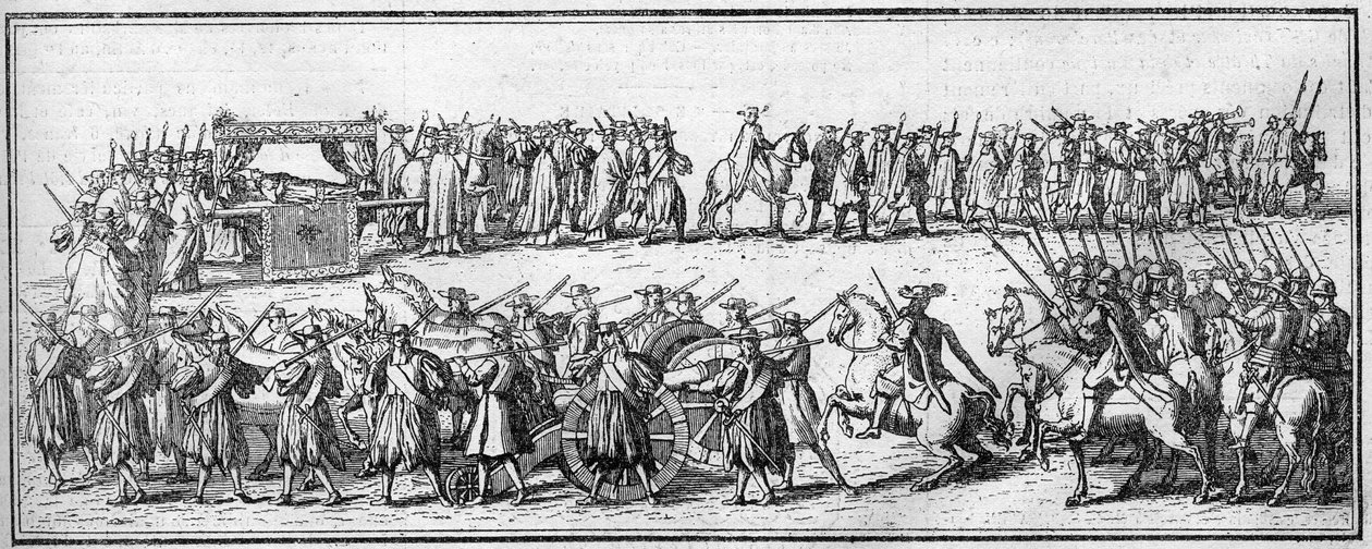 Beerdigung eines Papstes im 18. Jahrhundert: der Trauerzug. von Unknown artist