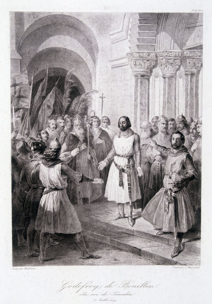 Godefroi von Bouillon zum König von Jerusalem gewählt am 23. Juli von Unknown artist