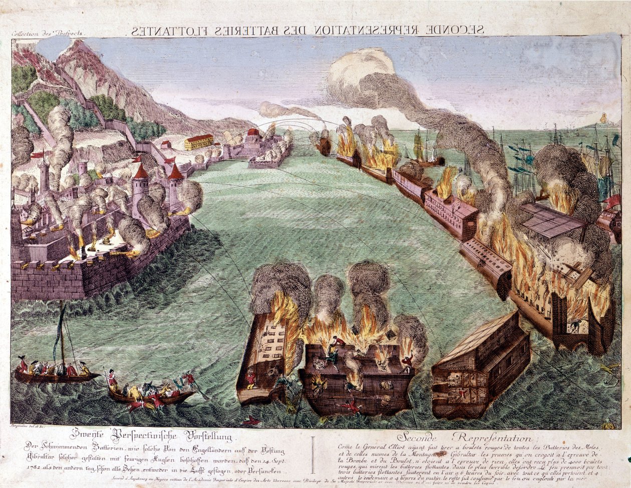 Große Belagerung von Gibraltar 1779-1783 (Gravur) von Unknown artist