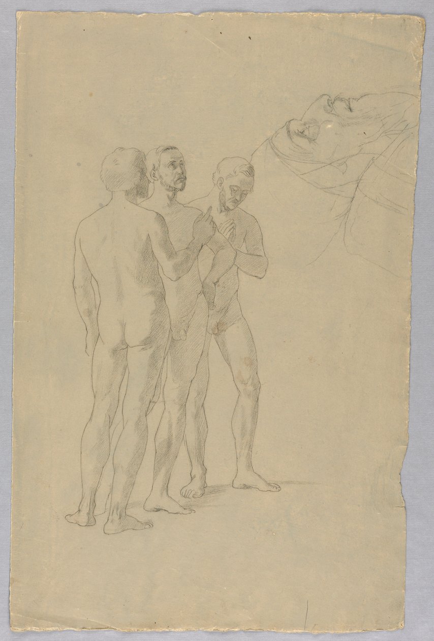 Gruppe von drei männlichen Akten von Unknown artist