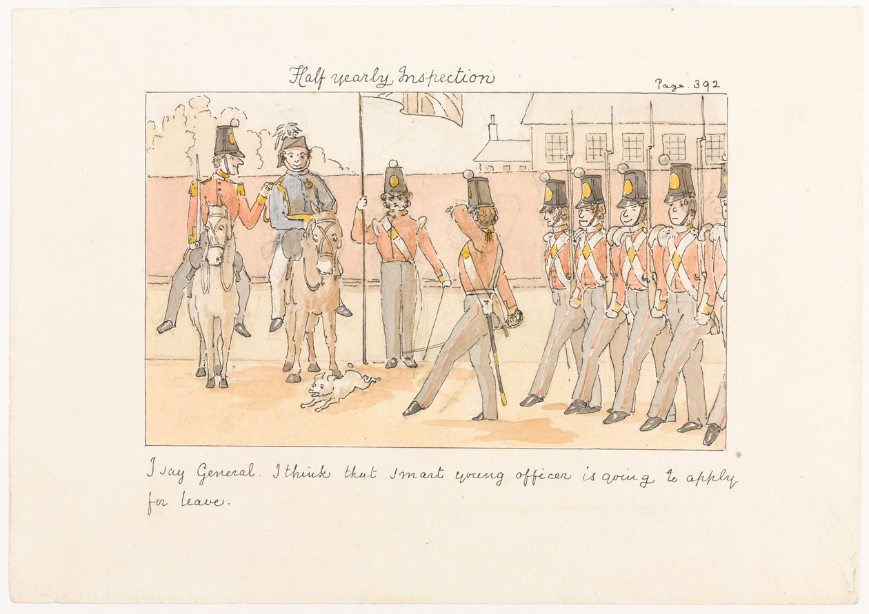 Halbjährliche Inspektion, aus Szenen des Lebens in einem Infanterieregiment von Unknown artist