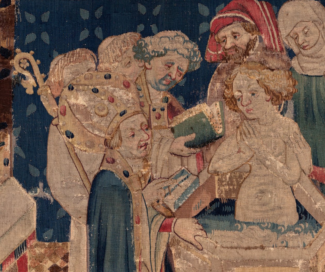 Geschichte von St. Piat und St. Eleuthère, Szene 13: Taufe von Blanda (Detail) von Unknown artist