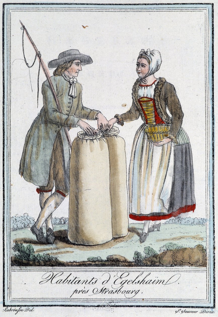 Einwohner in der Nähe von Straßburg - in „Enzyklopädie der Reisen“ von Grasset Saint Sauveur, ed. Paris von Unknown artist