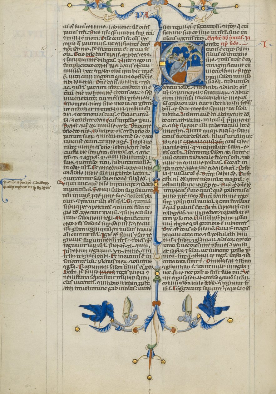 Initiale C: Salomo opfert im Tempel von Unknown artist