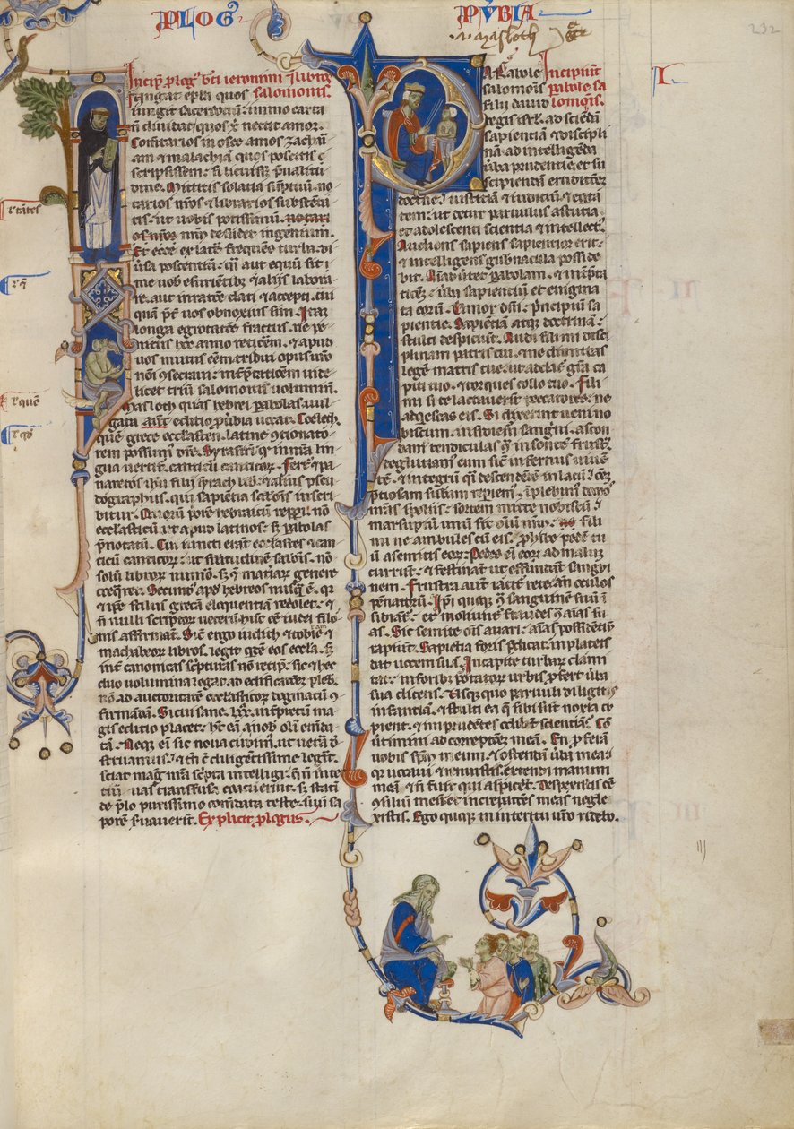 Initiale I: Dominikanermönch mit Buch; Initiale P: Salomo unterrichtet Schüler mit einem Stab von Unknown artist