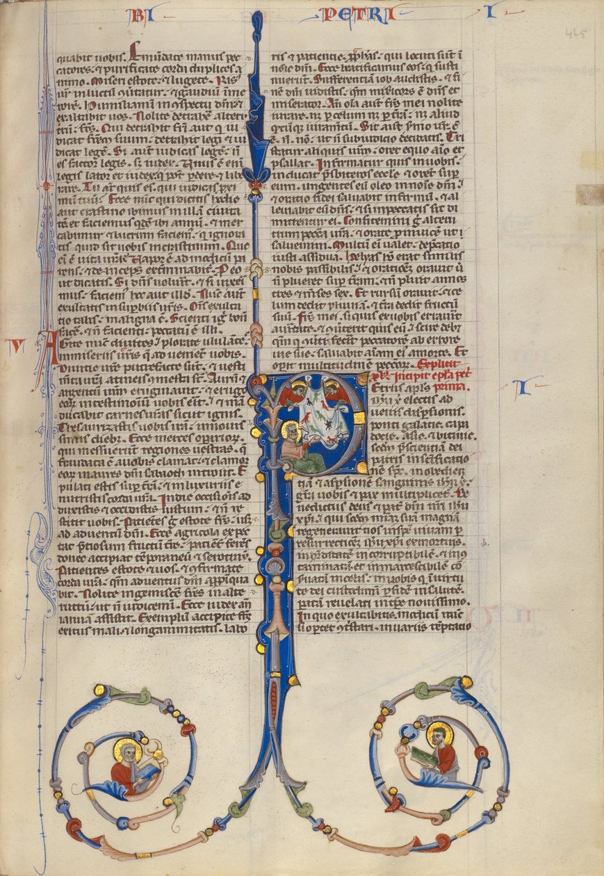 Initiale P: Vision des heiligen Petrus von reinen und unreinen Tieren von Unknown artist