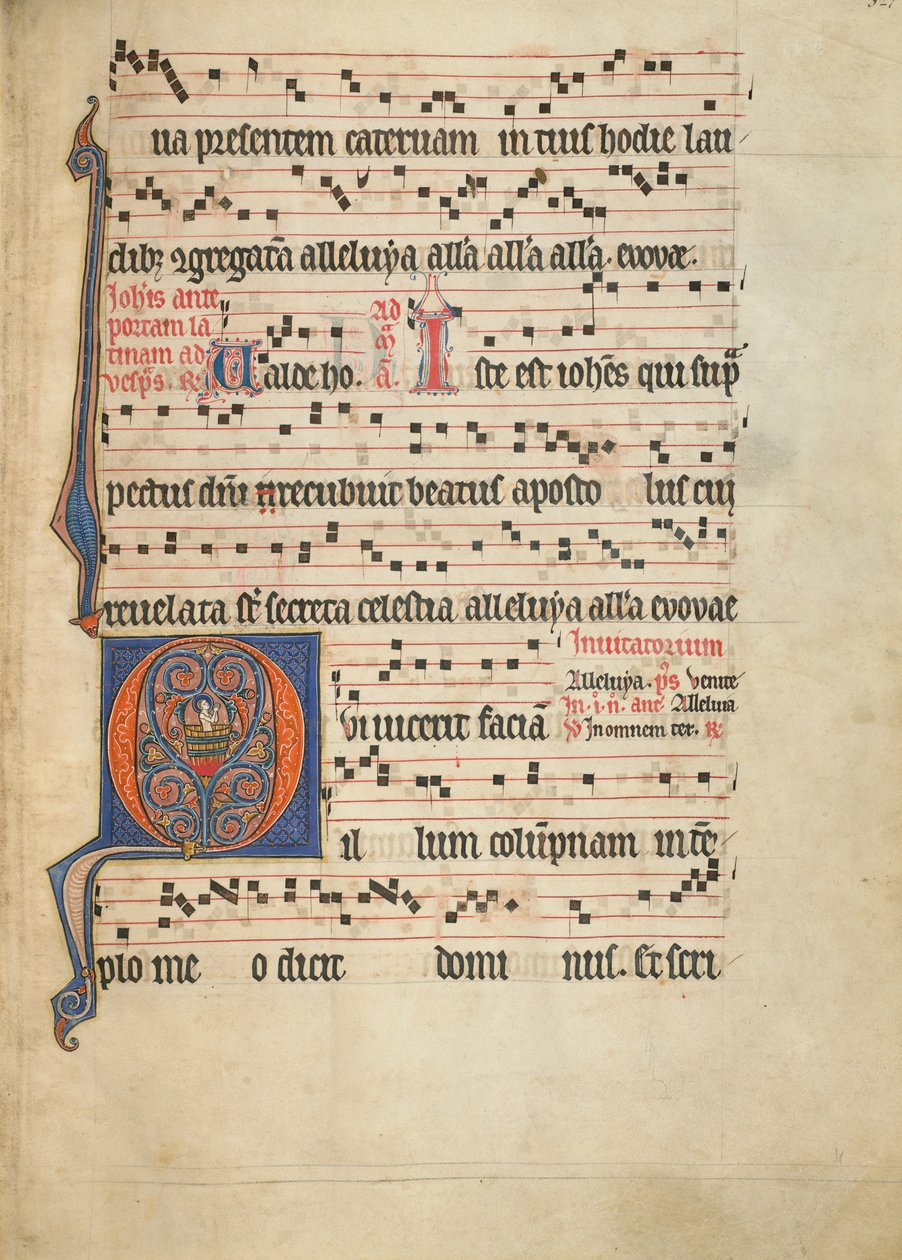 Initial Q: Johannes der Evangelist in einem Kessel mit kochendem Öl von Unknown artist