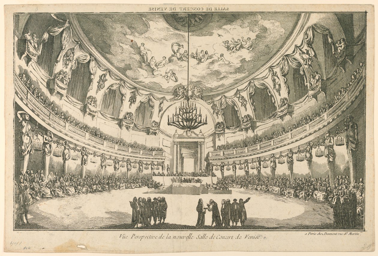 Innenraum des neuen Konzertsaals, Venedig von Unknown artist