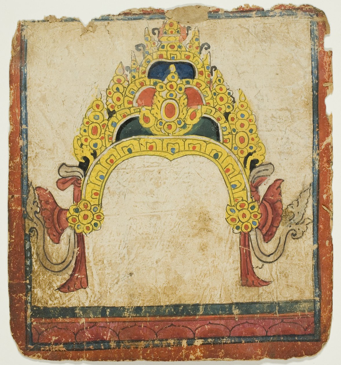 Geschmückte Ritualkrone, aus einem Satz von Initiationskarten (Tsakali) von Unknown artist