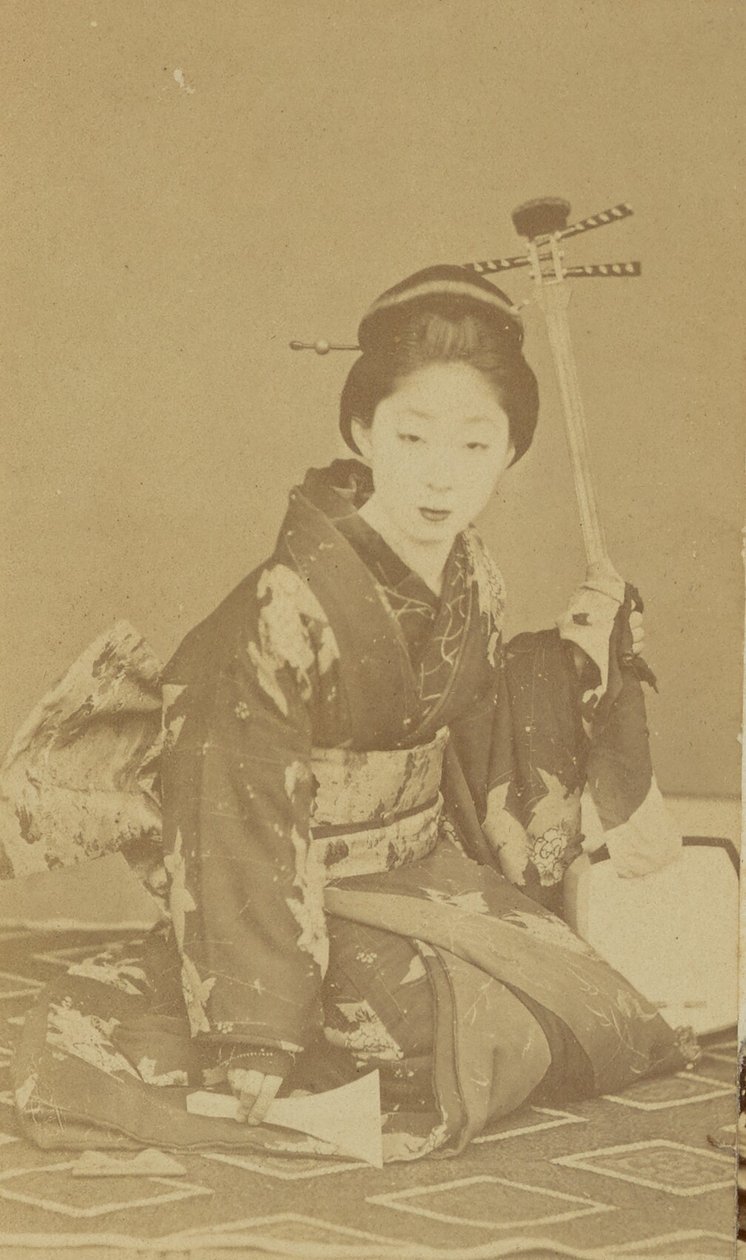 Kniende japanische Frau von Unknown artist