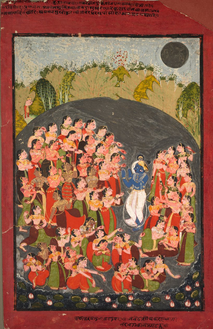 Krishna und die Gopis versammeln sich für Rasamandala von Unknown artist