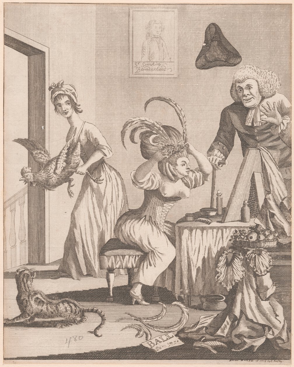 Dame bereitet sich auf den Abendball vor von Unknown artist