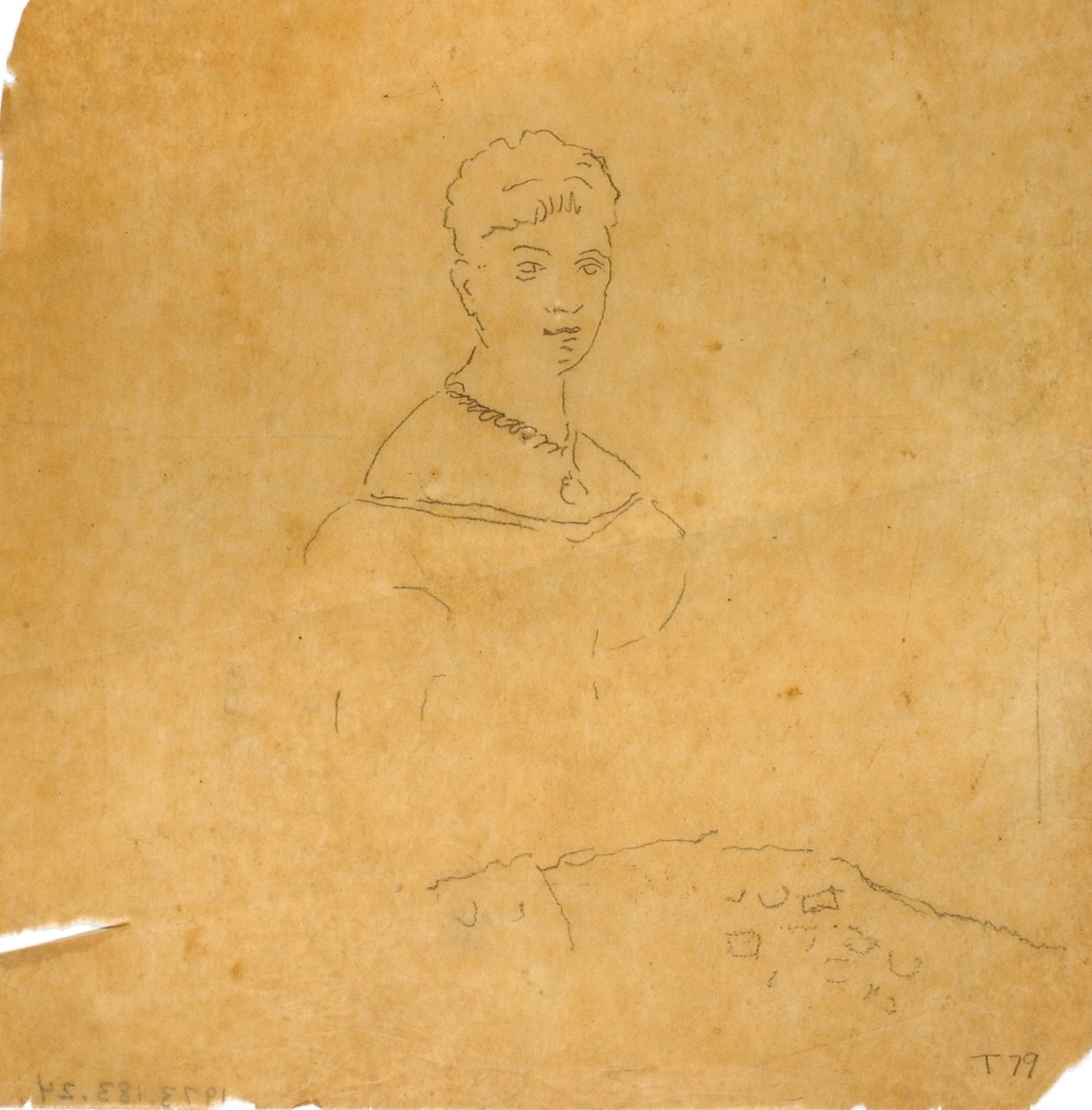 Dame im Abendkleid mit Figur der Venus von Milo von Unknown artist