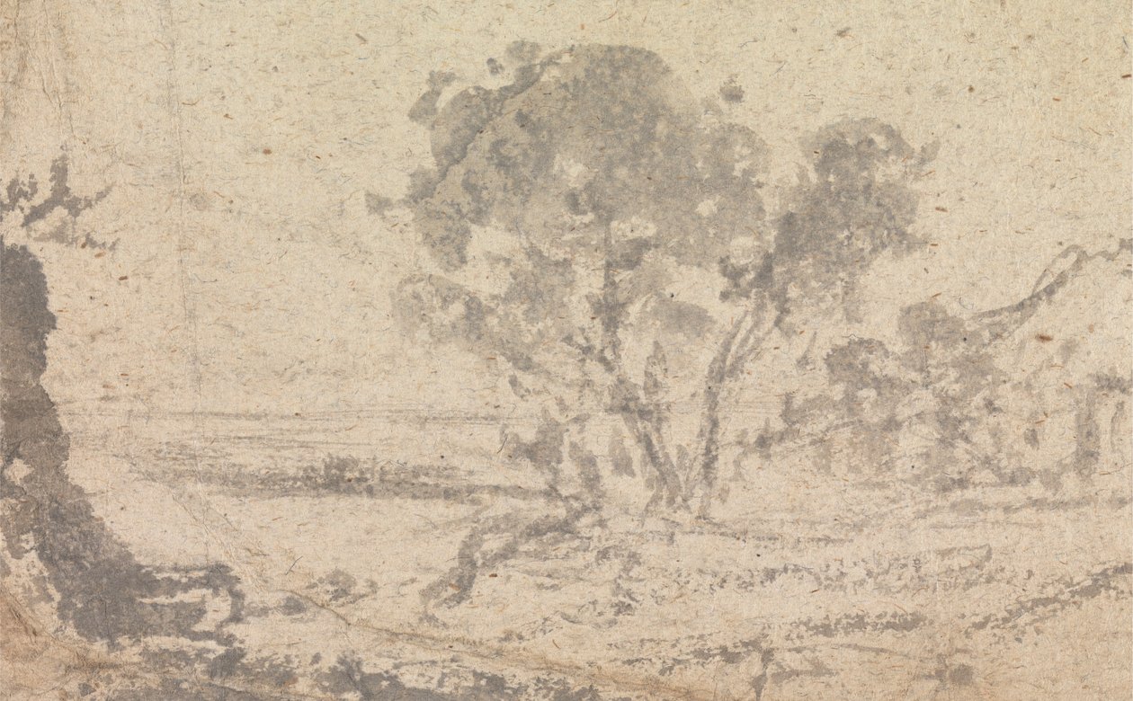 Landschaftsskizze mit einem Baum von Unknown artist