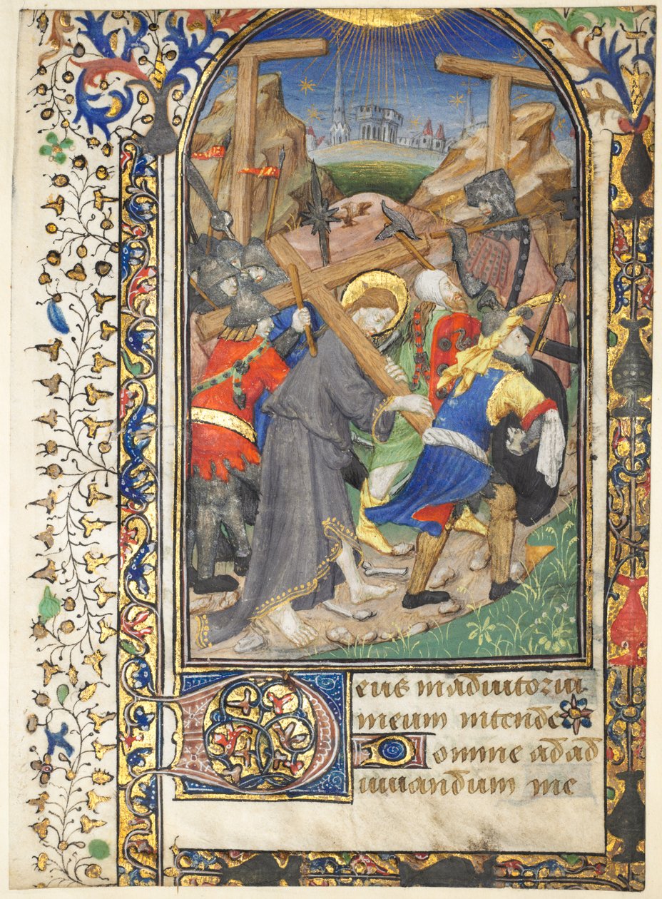 Blatt aus den Tarleton-Stunden: Christus trägt das Kreuz (Terz, Marienoffizium) von Unknown artist