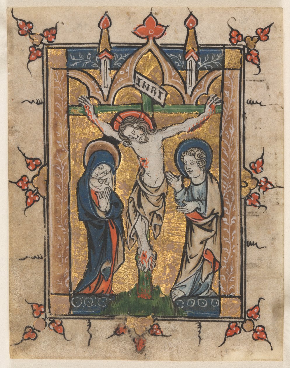 Blatt aus einem Psalter: Die Kreuzigung von Unknown artist