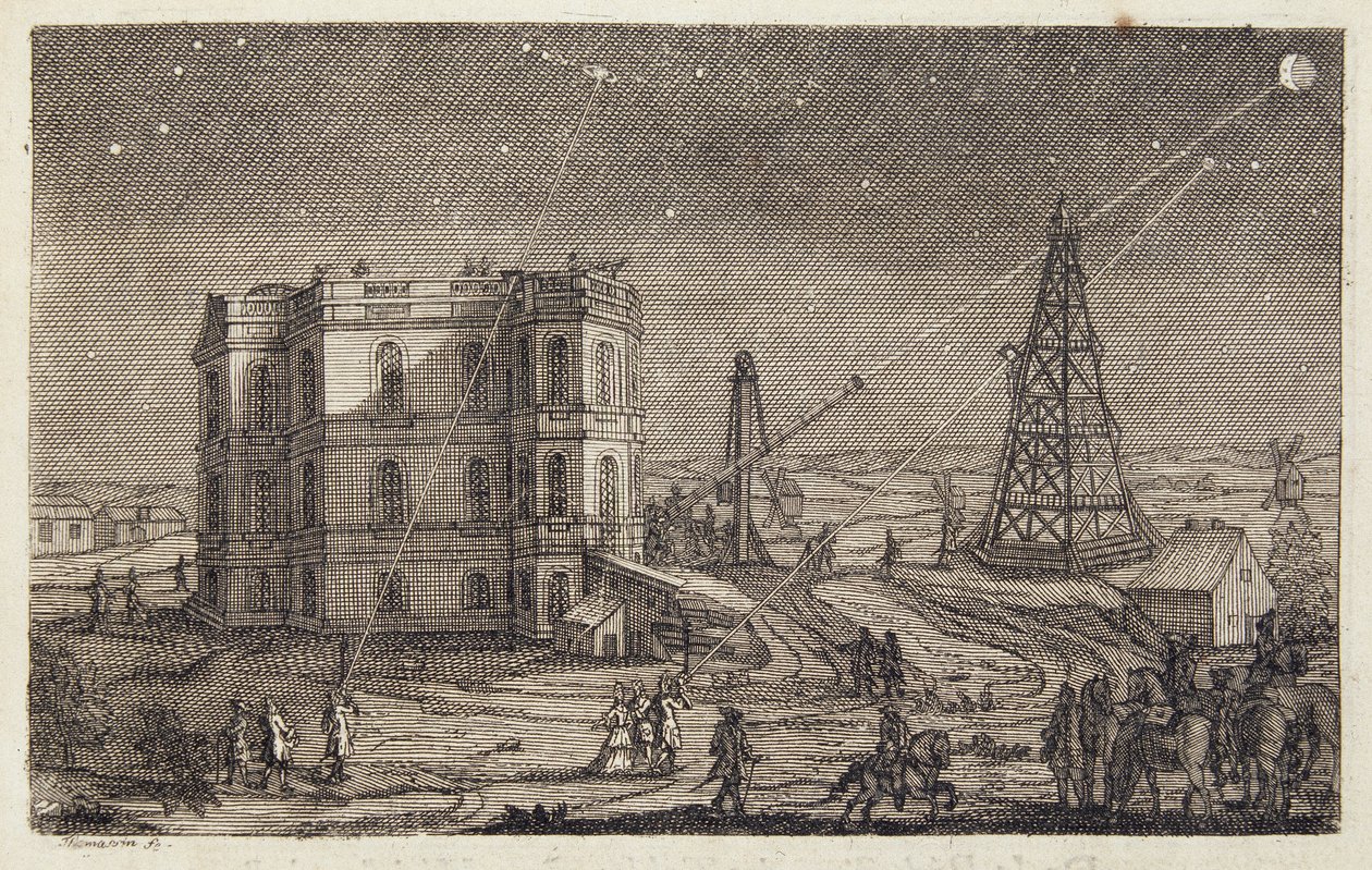 Die Beobachtung der Sterne - in „Astronomische Tabellen der Sonne, des Mondes, der Planeten, der Fixsterne und der Satelliten von Jupiter und Saturn“ von Cassini, Imprimerie Royale, Paris von Unknown artist