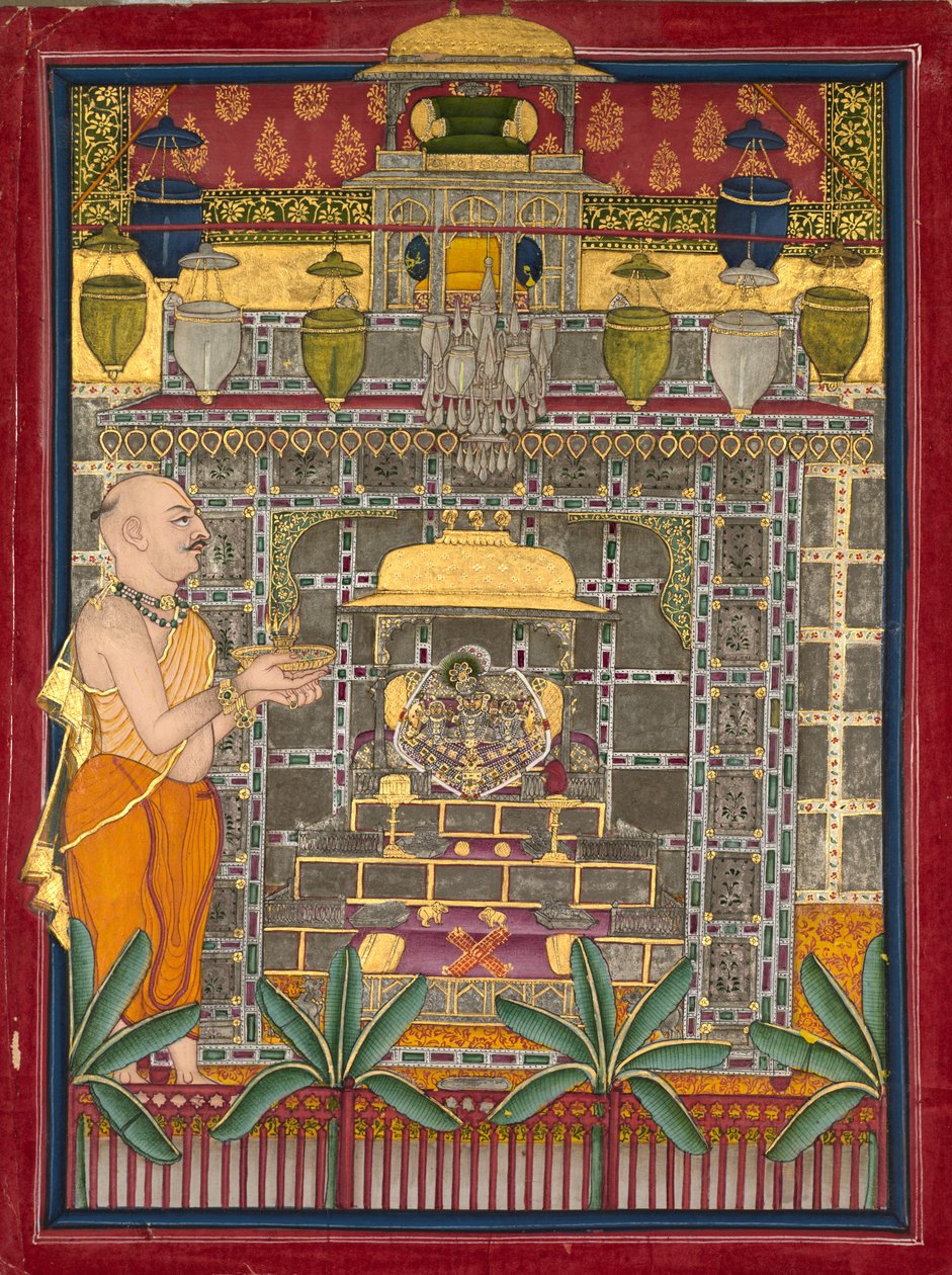 Maharao Kishor Singh II von Kota (r. 1819–28) verehrt Krishna als Brij Rajji von Unknown artist