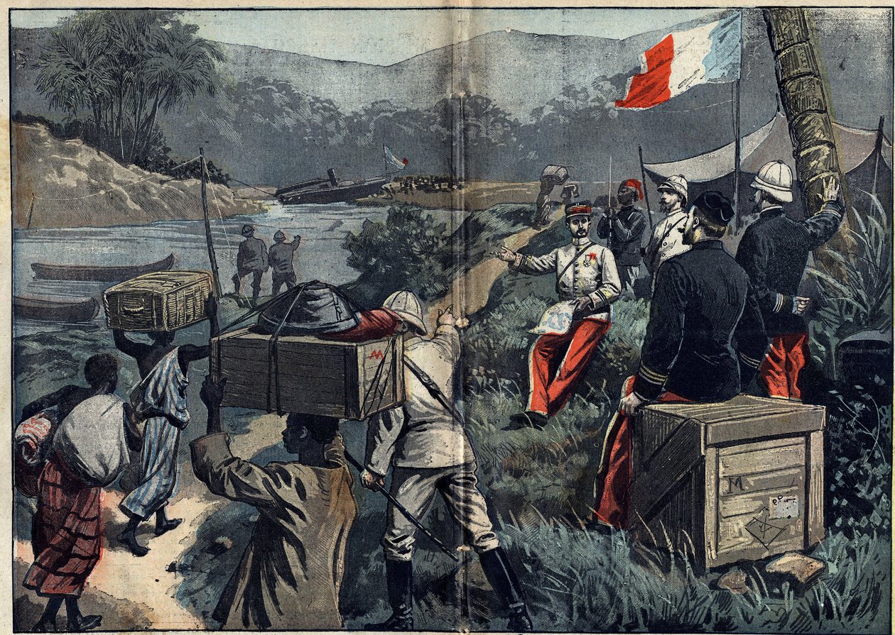 Marchand-Mission in Afrika (1896-1899): Die Expedition nimmt 1898 Besitz vom Oberen Nil. Start des demontierbaren Dampfers „le Faidherbe“ auf dem M