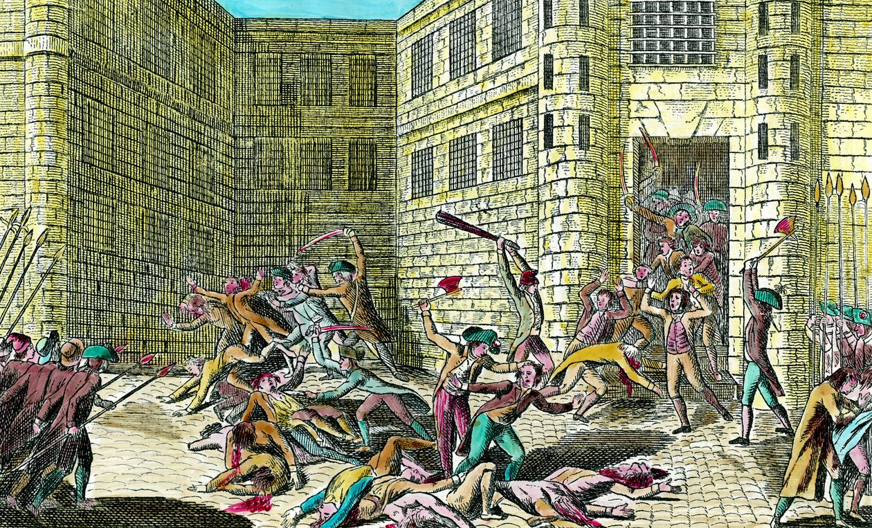 Massaker an den Gefangenen der Abtei Saint Germain durch das Volk im September 1792 (Szene der Französischen Revolution, 18. Jahrhundert) von Unknown artist
