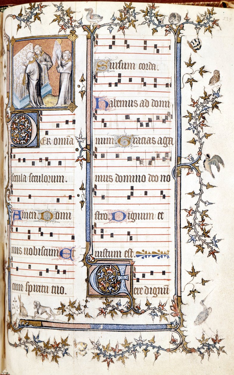 Missale von Saint Denis, um 1350. Miniatur, die Clotaire und Dagobert darstellt. von Unknown artist