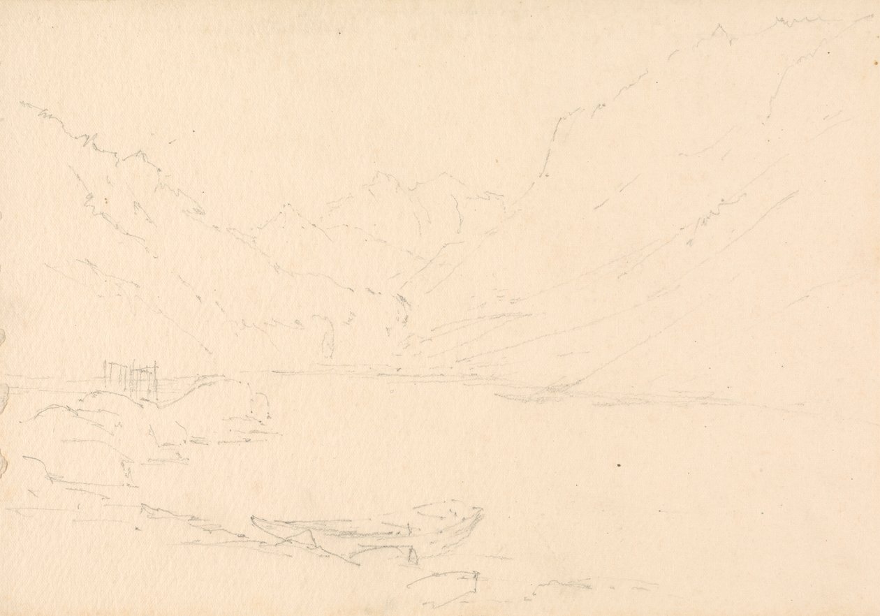 Gebirgslandschaft und See von Unknown artist