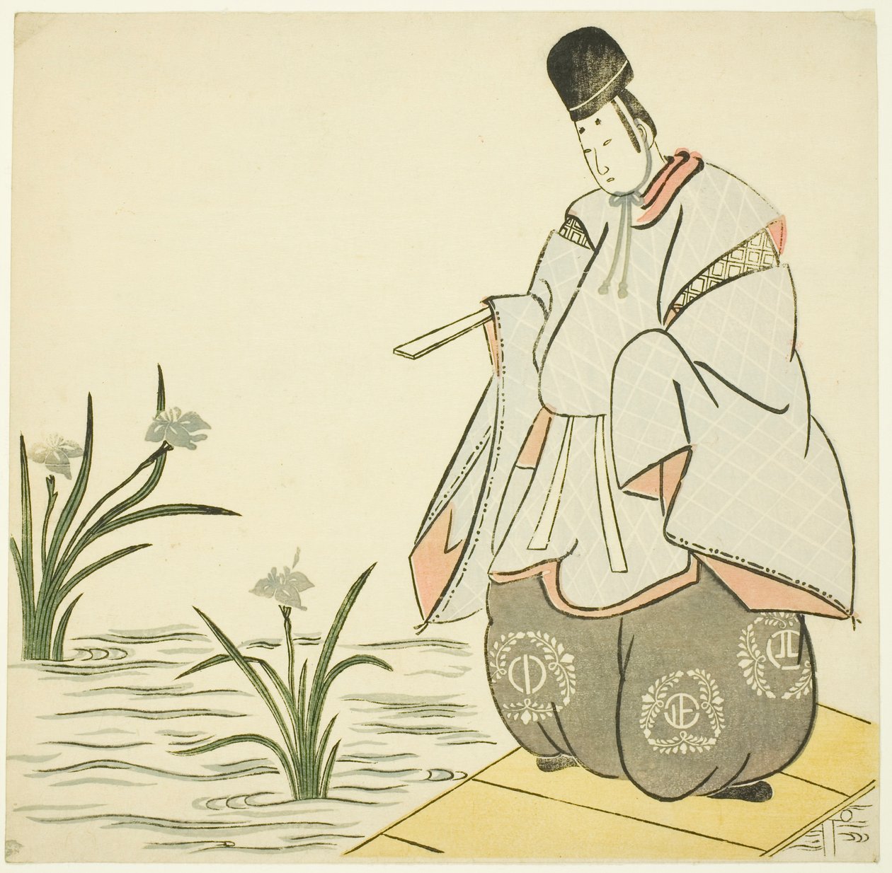 Narihira an der Yatsuhashi-Brücke von Unknown artist