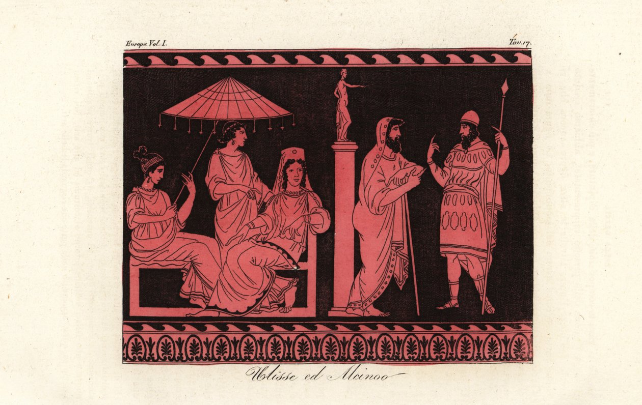 Odysseus wird von Alkinoos, Herrscher der Phaiaken auf der Insel Scheria, bewirtet von Unknown artist