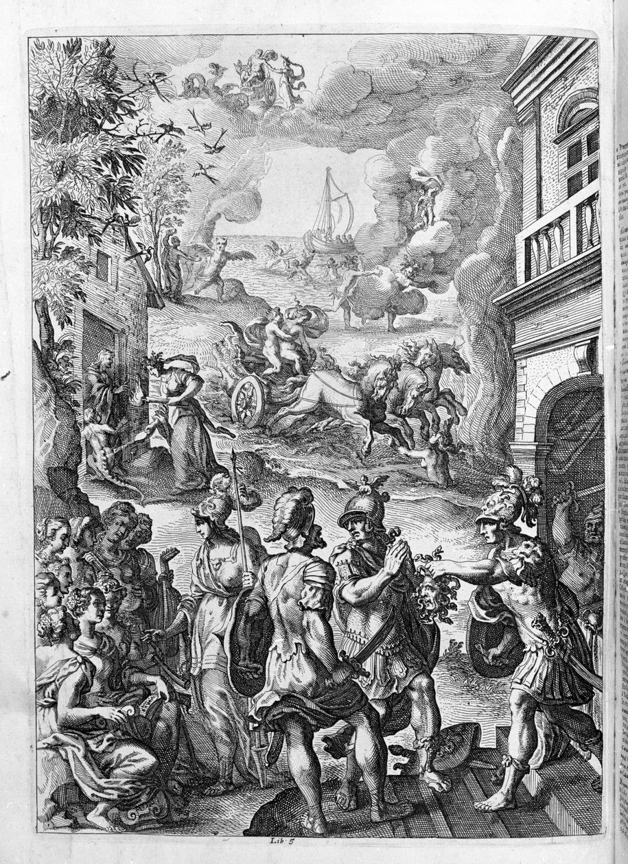 Ovid - Illustration für Buch 15 - (P. Ovidii Nasonis Metamorphose libri XV mit Anmerkungen von Thomas Farnaby (Farnabia) (1575-1647)) von Unknown artist