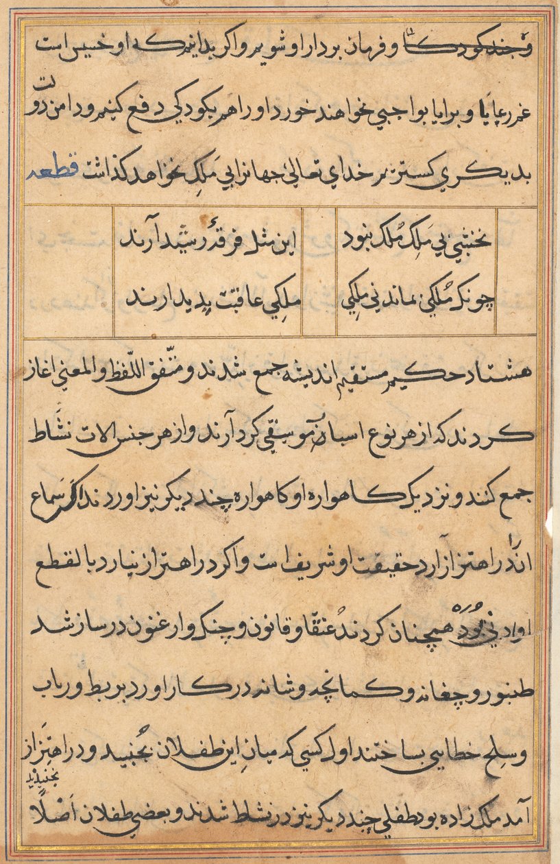 Seite aus Geschichten eines Papageis (Tuti-nama): Textseite von Unknown artist