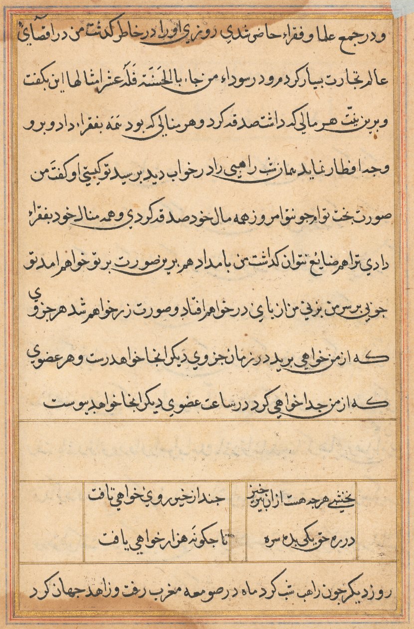 Seite aus Geschichten eines Papageis (Tuti-nama): Textseite von Unknown artist