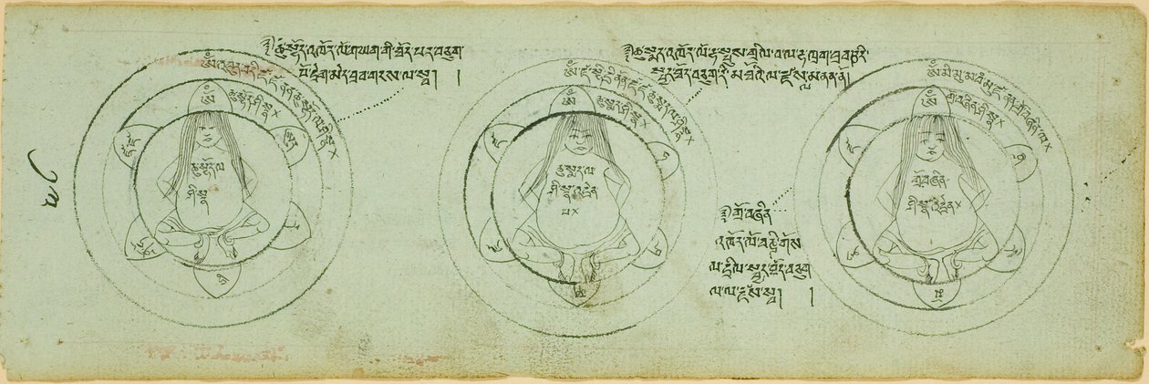 Seite aus einem Manuskript mit Diagrammen zum Schutz vor Kinderkrankheiten von Unknown artist