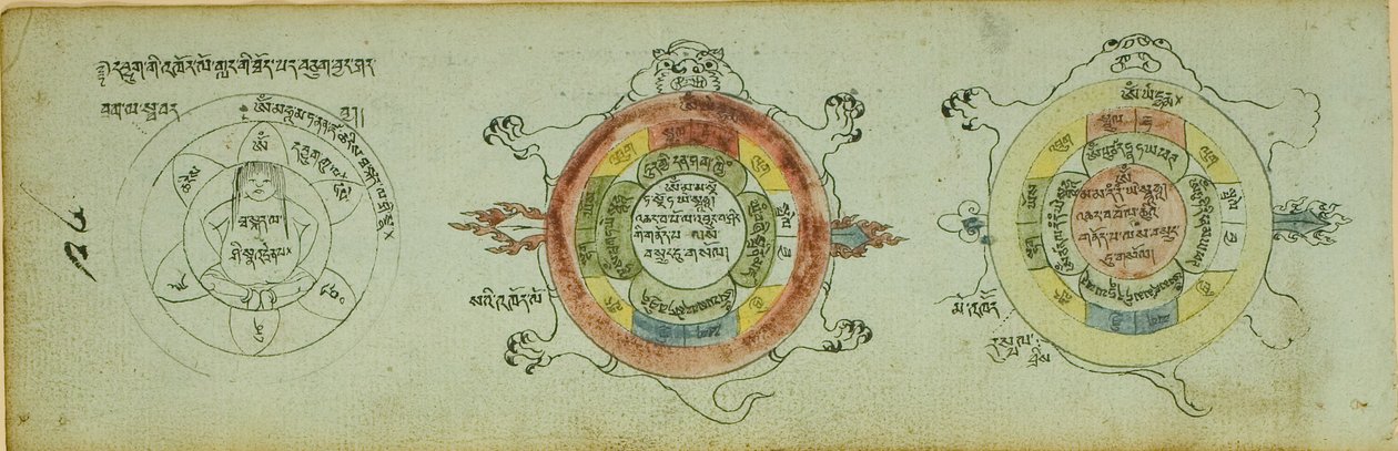 Seite aus einem Manuskript mit Diagrammen zum Schutz vor Kinderkrankheiten von Unknown artist