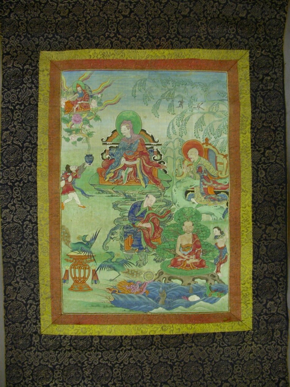 Gemaltes Banner (Thangka) aus einem Set von sieben zu Ehren von Gayadhara, einem Sakya Pandit aus Indien von Unknown artist