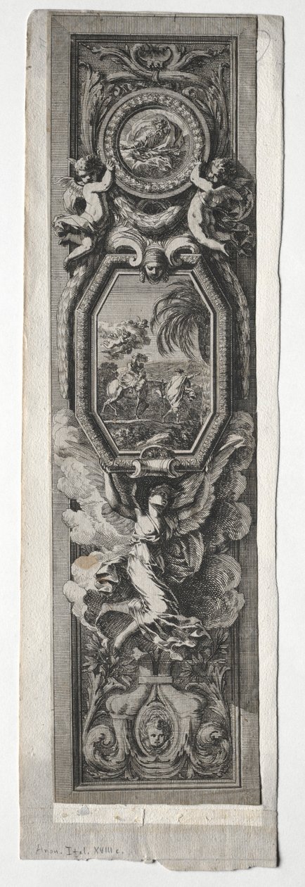 Tafel mit Vignette der Flucht nach Ägypten von Unknown artist