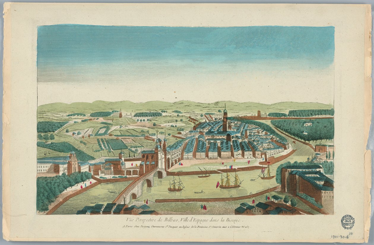 Guckkasten, Vue Perspective de Bilbao, Stadt in Spanien im Baskenland von Unknown artist