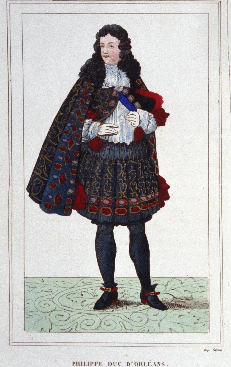 Philipp II., Herzog von Orléans, Chartres, Valois, Nemours und Montpensier (1674-1723). Regent von Frankreich von 1715 bis 1723. Gravur von 1830. von Unknown artist