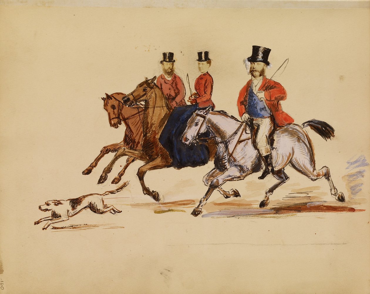 Fotocollage einer Jagdszene mit Lord und Lady Yarborough von Unknown artist