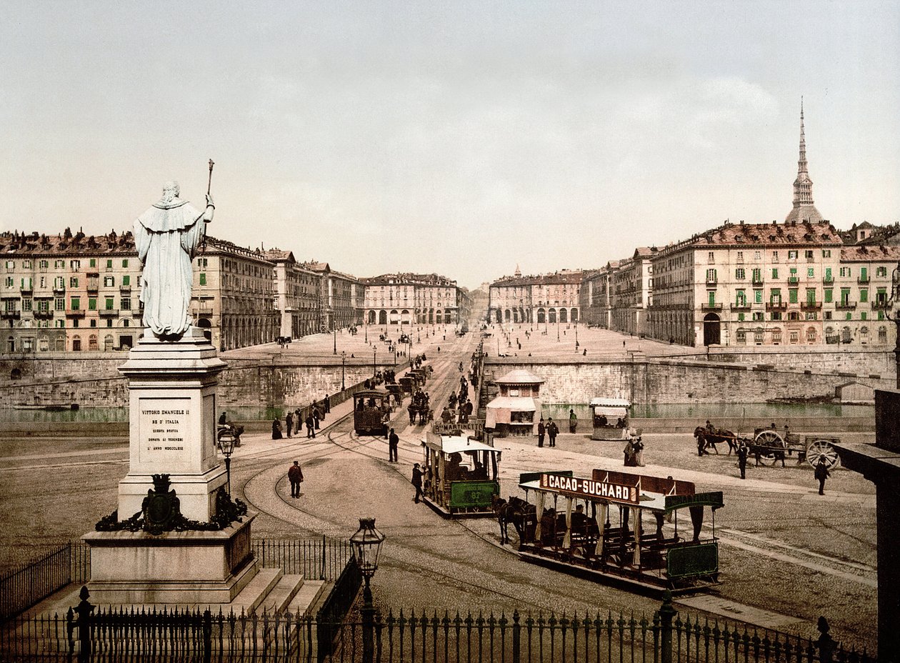 Piazza Vittorio Emanuele in Turin (Italien) im Jahr 1890 von Unknown artist
